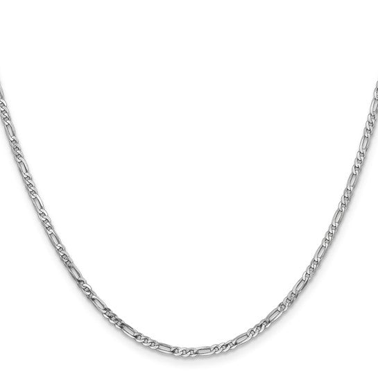 Birmingham Jewelry - 14K White Gold Flat Figaro Chain - Birmingham Jewelry
