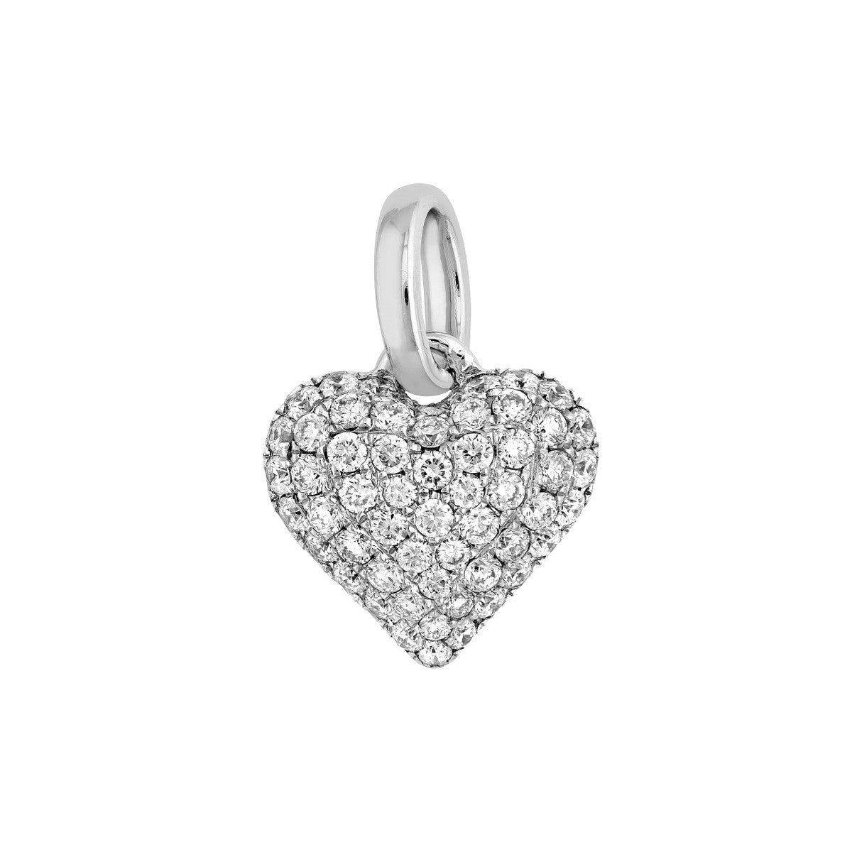 14K White Gold Pave Diamond Heart Pendant in White Gold Birmingham Jewelry Pendant Birmingham Jewelry