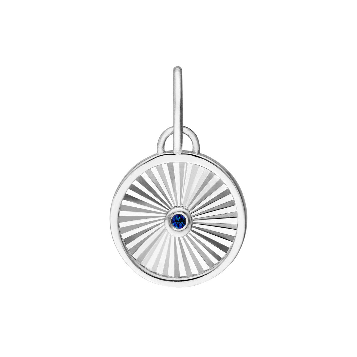 14K White Gold Sapphire Radiant Round Pendant Birmingham Jewelry Pendant Birmingham Jewelry