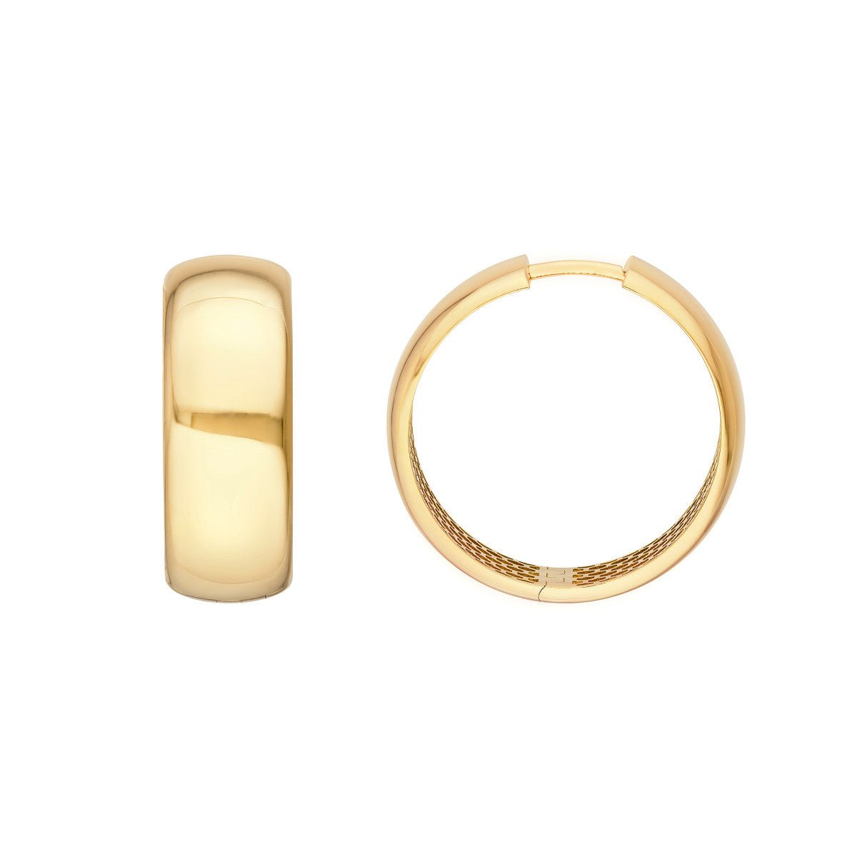 14K Yellow 25.00mm Polished Round Hoop Earrings Birmingham Jewelry Earrings Birmingham Jewelry