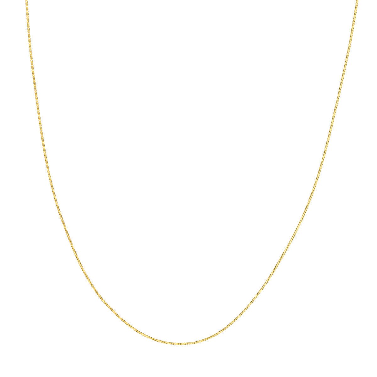 14K Yellow Gold 0.66mm Solid Box 050 Adjustable Chain Birmingham Jewelry Gold Chain Birmingham Jewelry