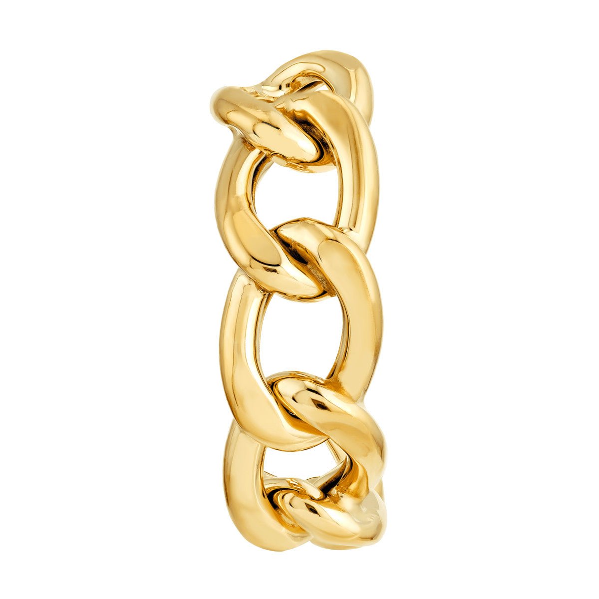 Birmingham Jewelry - 14K Yellow Gold 10.00mm Round Link Open Hoop Earrings - Birmingham Jewelry