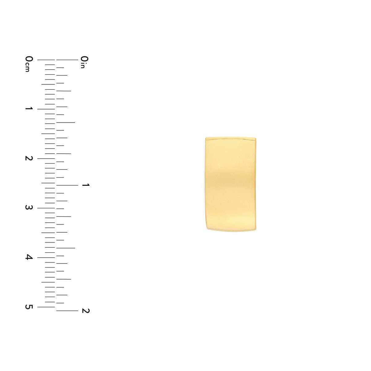 Birmingham Jewelry - 14K Yellow Gold 10.00mm Small Flat Oval Tube J Hoop Earrings - Birmingham Jewelry