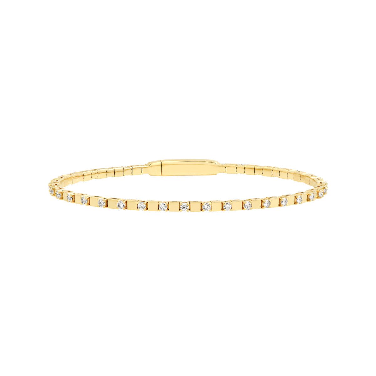 Birmingham Jewelry - 14K Yellow Gold 1.00ct Diamond Flex Bangle - Birmingham Jewelry
