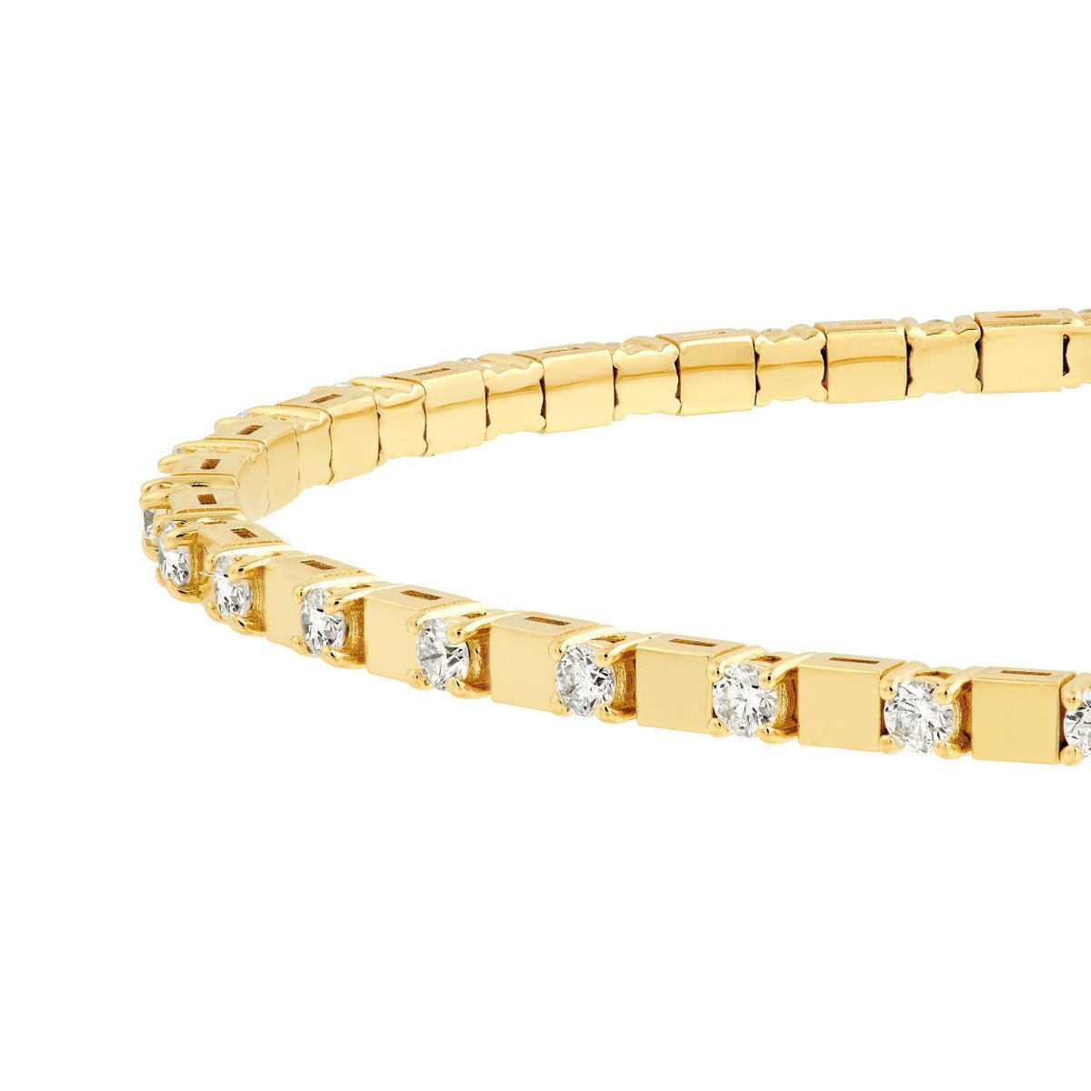 Birmingham Jewelry - 14K Yellow Gold 1.00ct Diamond Flex Bangle - Birmingham Jewelry