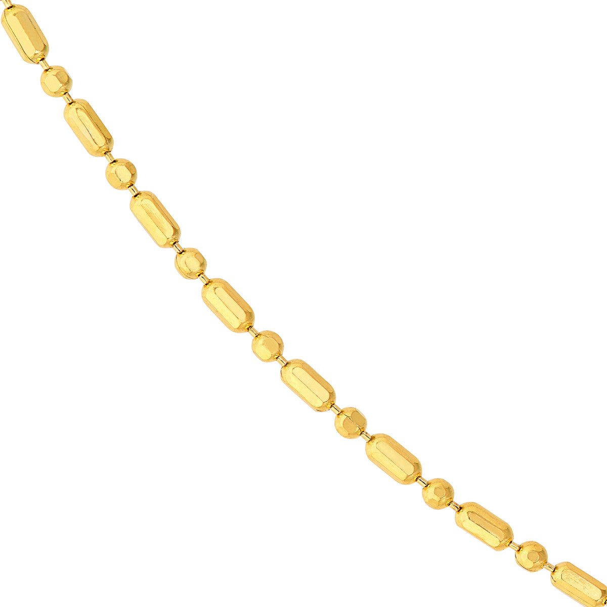 Birmingham Jewelry - 14K Yellow Gold 1.00mm D/C Bead and Bar Chain - Birmingham Jewelry