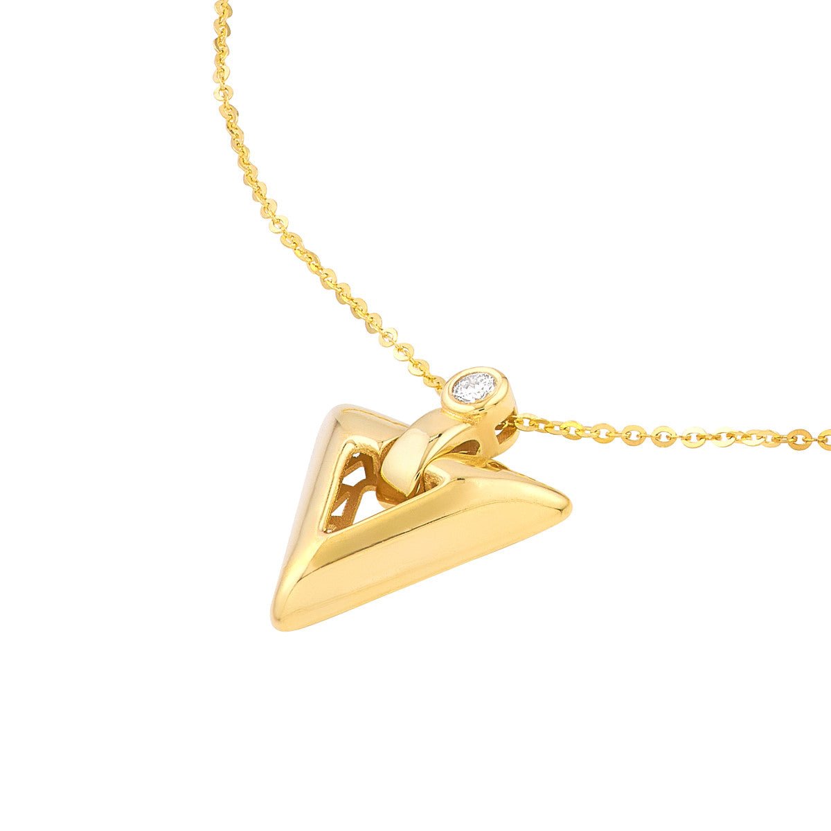 Birmingham Jewelry - 14K Yellow Gold 1/20tcw Diamond Arrow Pendant Necklace - Birmingham Jewelry