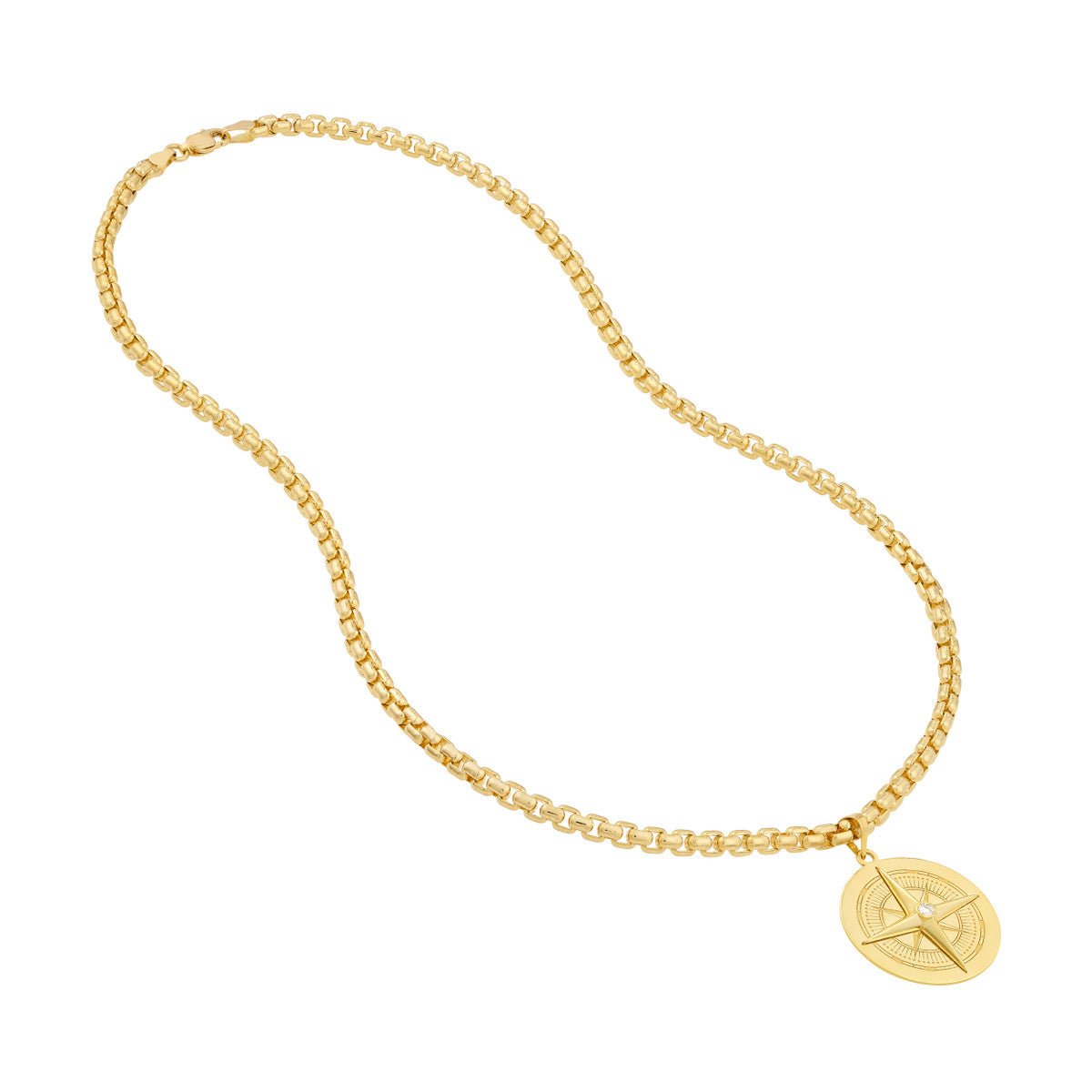 Birmingham Jewelry - 14K Yellow Gold 1/20tcw Diamond Compass Pendant - Birmingham Jewelry