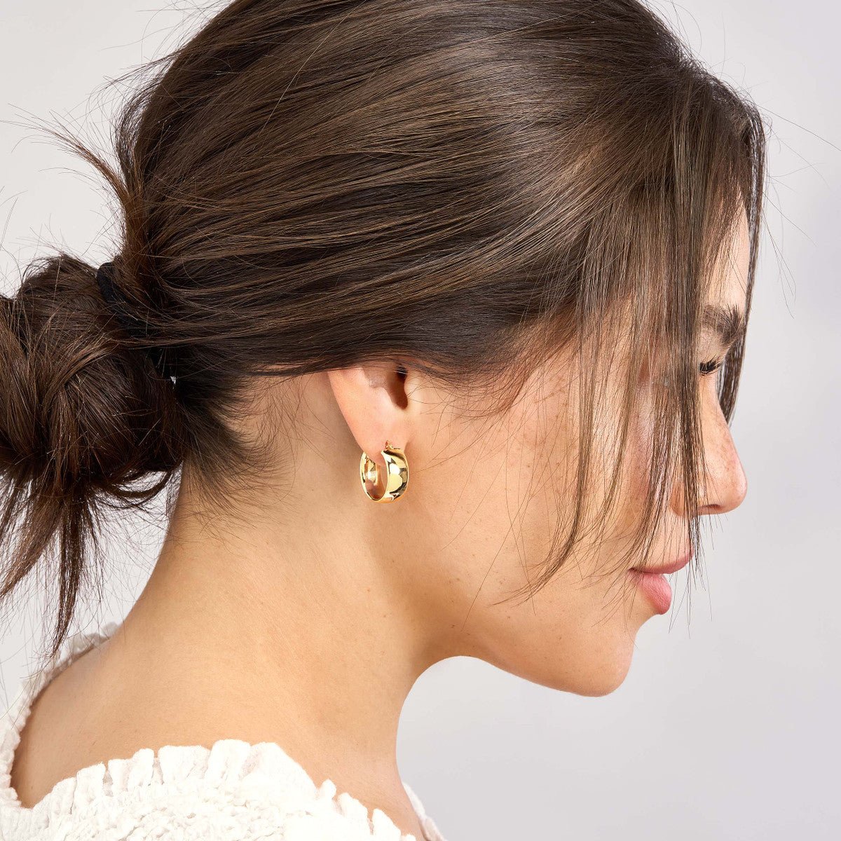 14K Yellow Gold 15.00mm Round Hoop Polished Earrings Birmingham Jewelry Earrings Birmingham Jewelry