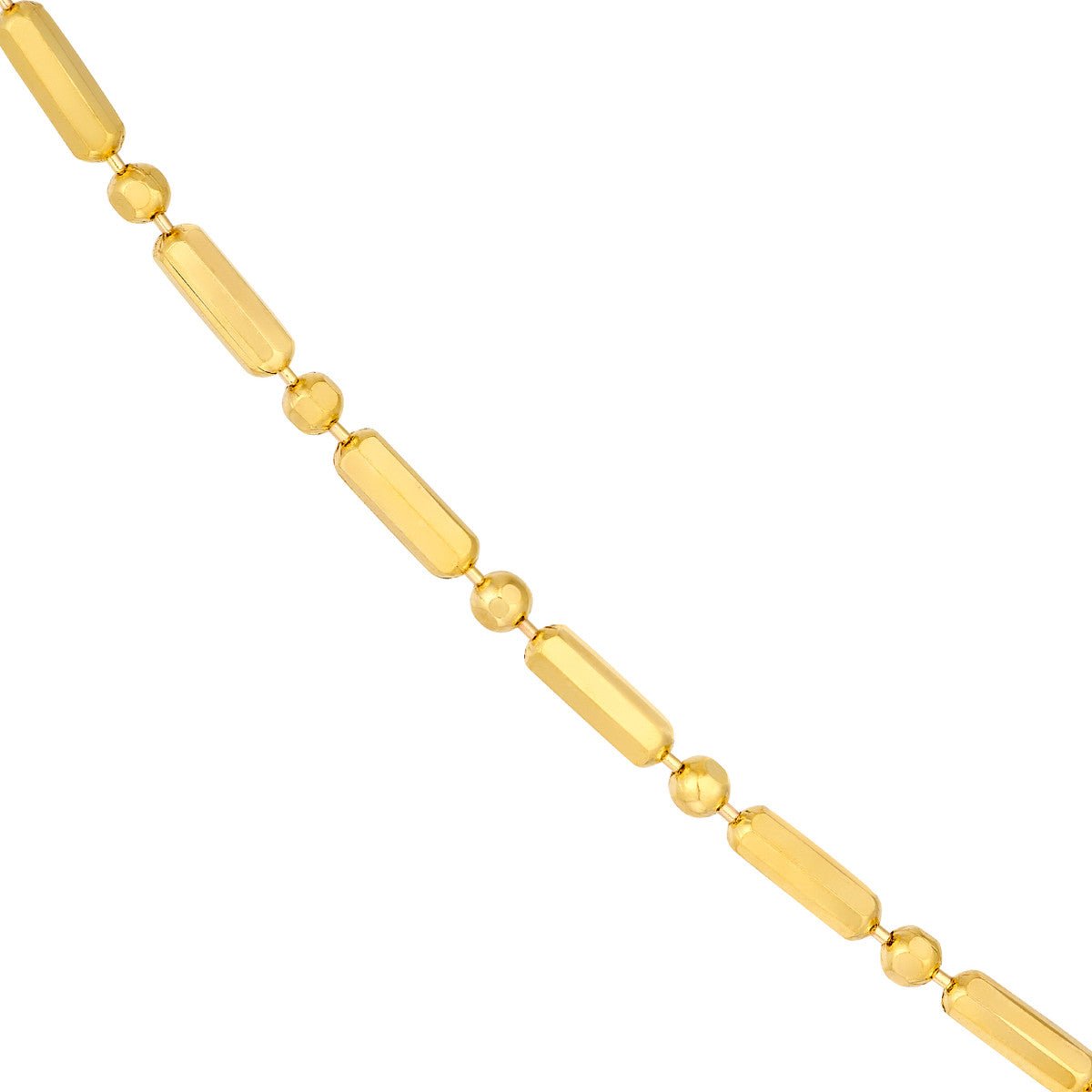 Birmingham Jewelry - 14K Yellow Gold 1.50mm Bead and Long Bar Chain - Birmingham Jewelry