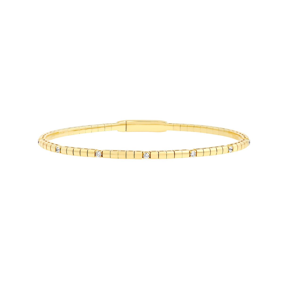 14K Yellow Gold 1/5tcw Diamond Flex Bangle Birmingham Jewelry Bangle Bracelet Birmingham Jewelry