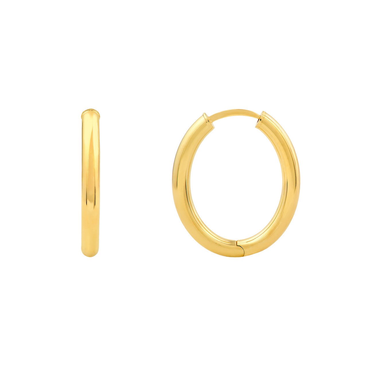 Birmingham Jewelry - 14K Yellow Gold 20.00mm x 15.00mm Oval Hoop Earrings - Birmingham Jewelry