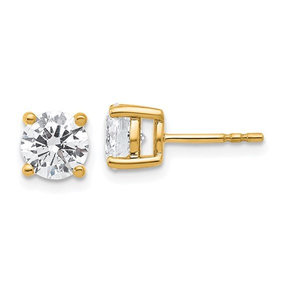 Birmingham Jewelry - 14K Yellow Gold 2.00ct Round Lab Grown Diamond Studs - Birmingham Jewelry