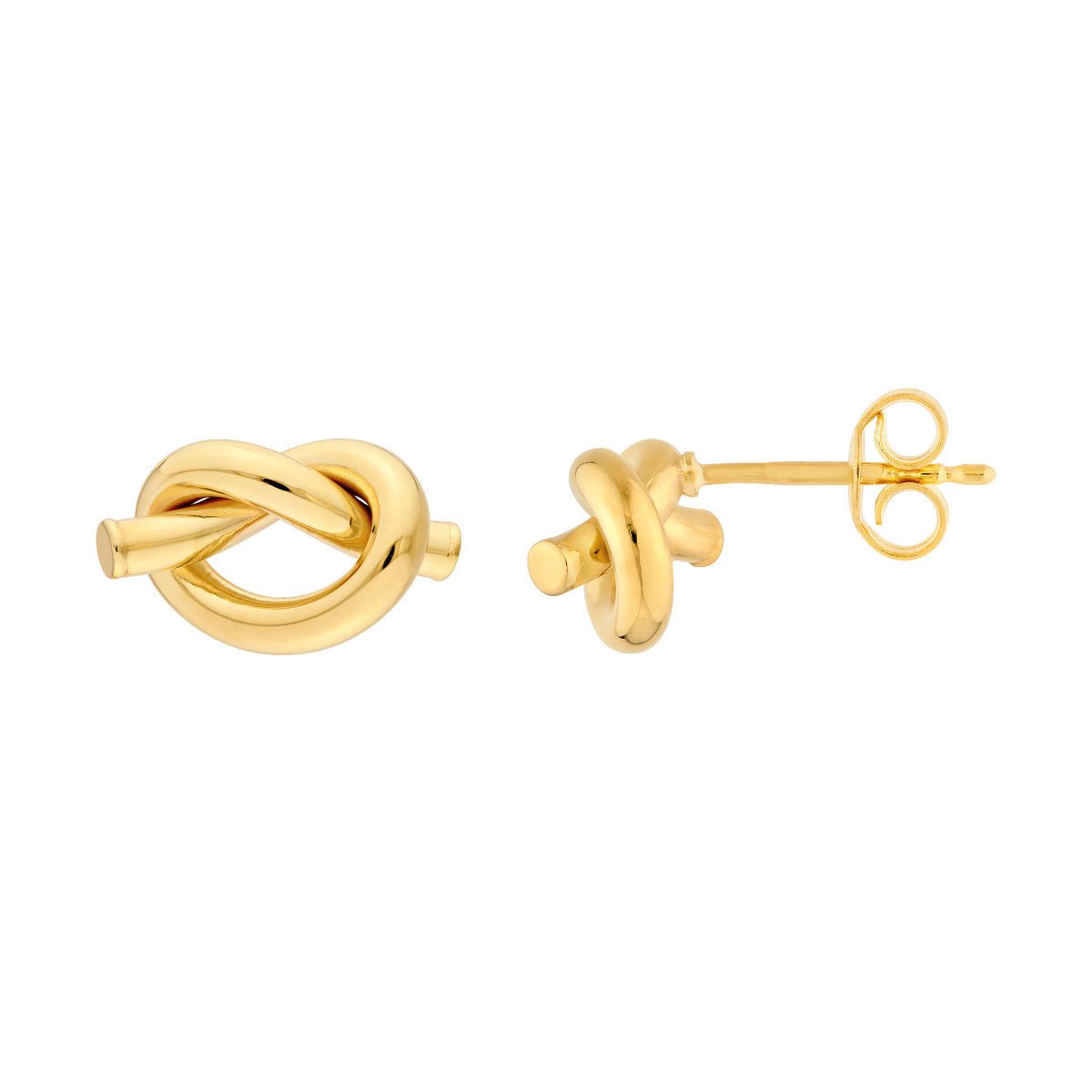 Birmingham Jewelry - 14K Yellow Gold 2.00mm Tube Love Knot Earrings - Birmingham Jewelry