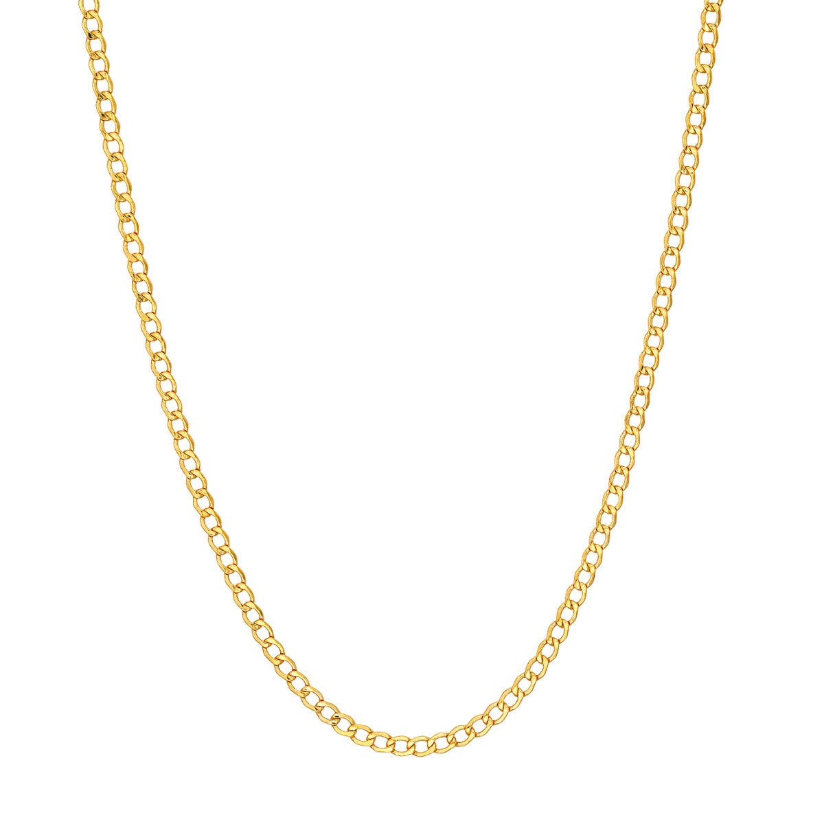 Birmingham Jewelry - 14K Yellow Gold 2.25mm Hollow Curb Chain - Birmingham Jewelry