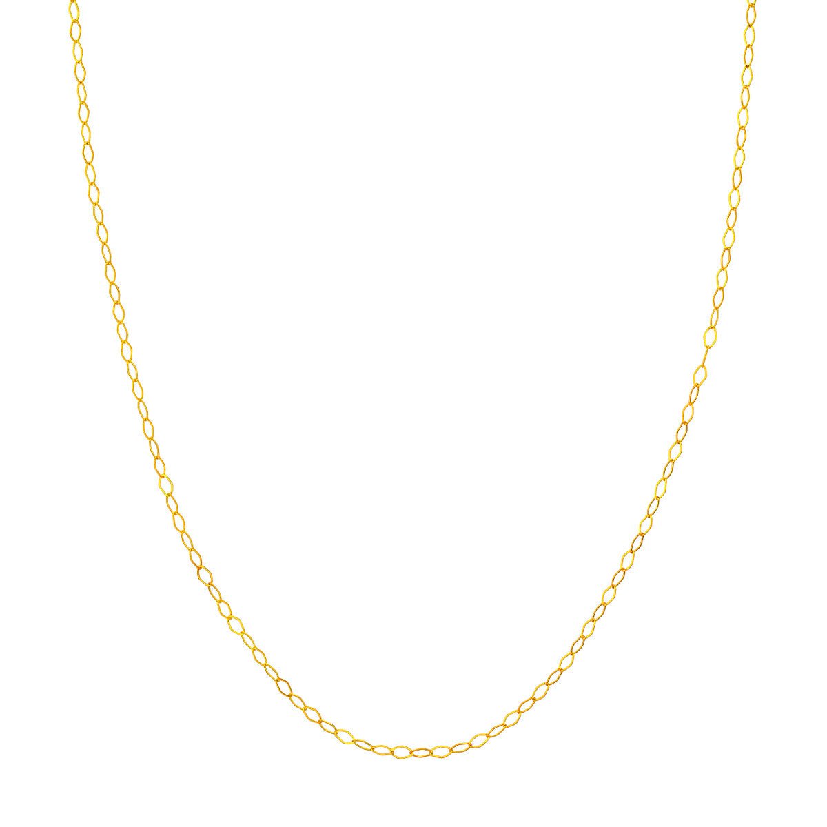 Birmingham Jewelry - 14K Yellow Gold 2.50mm Single Link Piatto Chain - Birmingham Jewelry