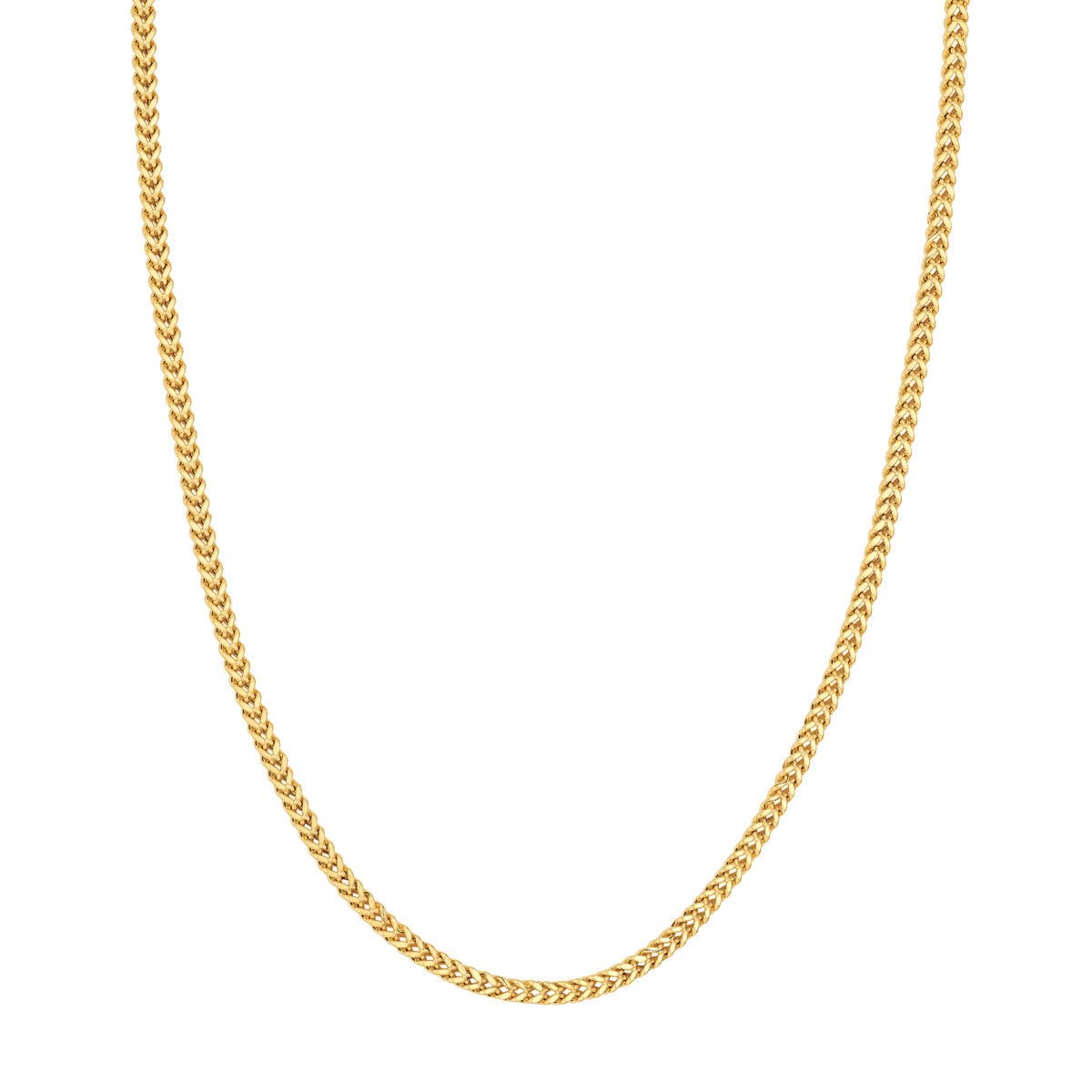 Birmingham Jewelry - 14K Yellow Gold 2.65mm Hollow Square Franco Chain - Birmingham Jewelry