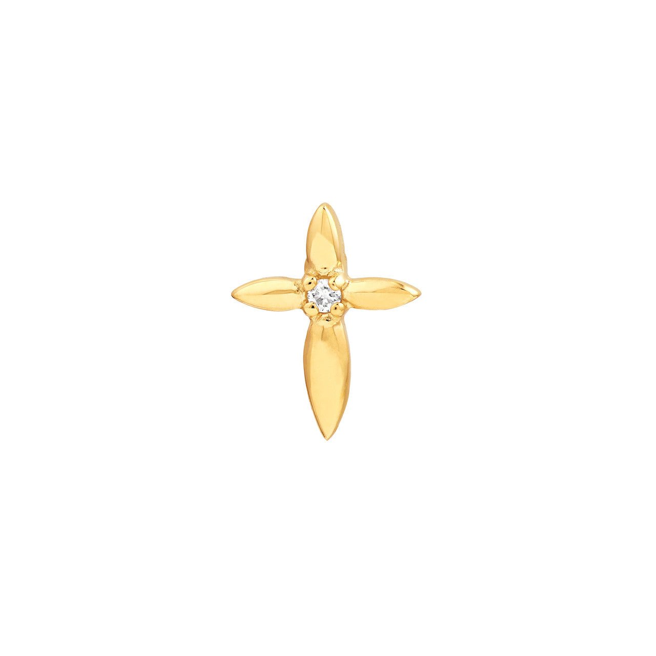 Birmingham Jewelry - 14K Yellow Gold 2pt Diamond Cross Stud Earrings - Birmingham Jewelry