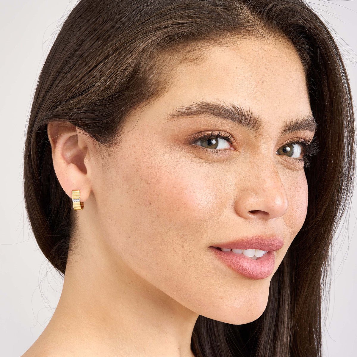 Birmingham Jewelry - 14K Yellow Gold 3.00pt Diamond Ribbed Hoop Earrings - Birmingham Jewelry