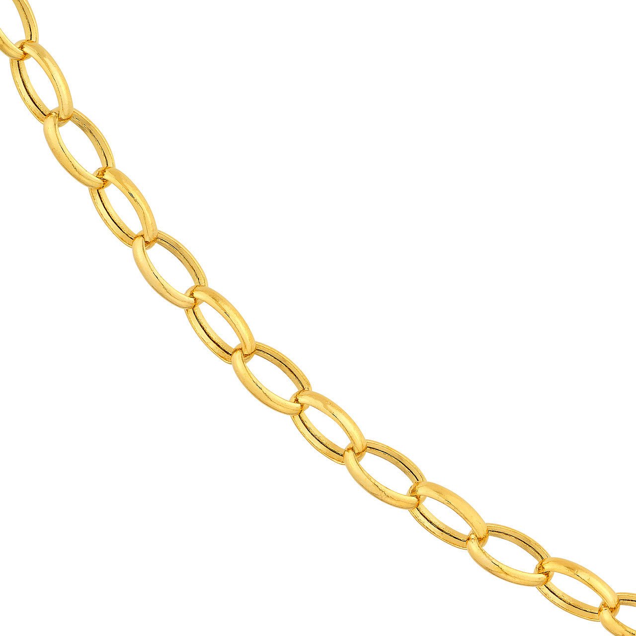 Birmingham Jewelry - 14K Yellow Gold 3.50mm Hollow Oval Rolo Chain - Birmingham Jewelry