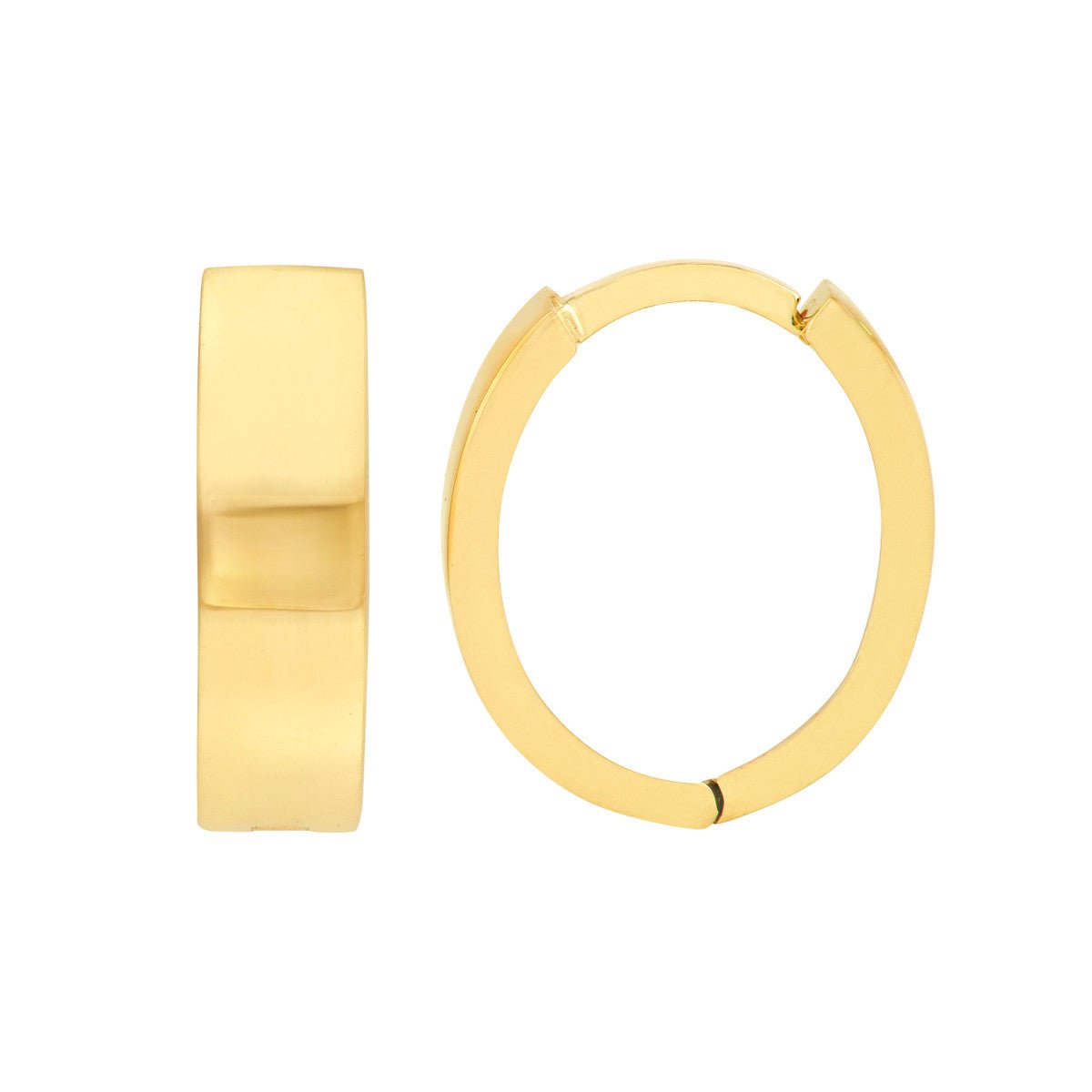 Birmingham Jewelry - 14K Yellow Gold 3.50mm Oval Hoop Earrings - Birmingham Jewelry
