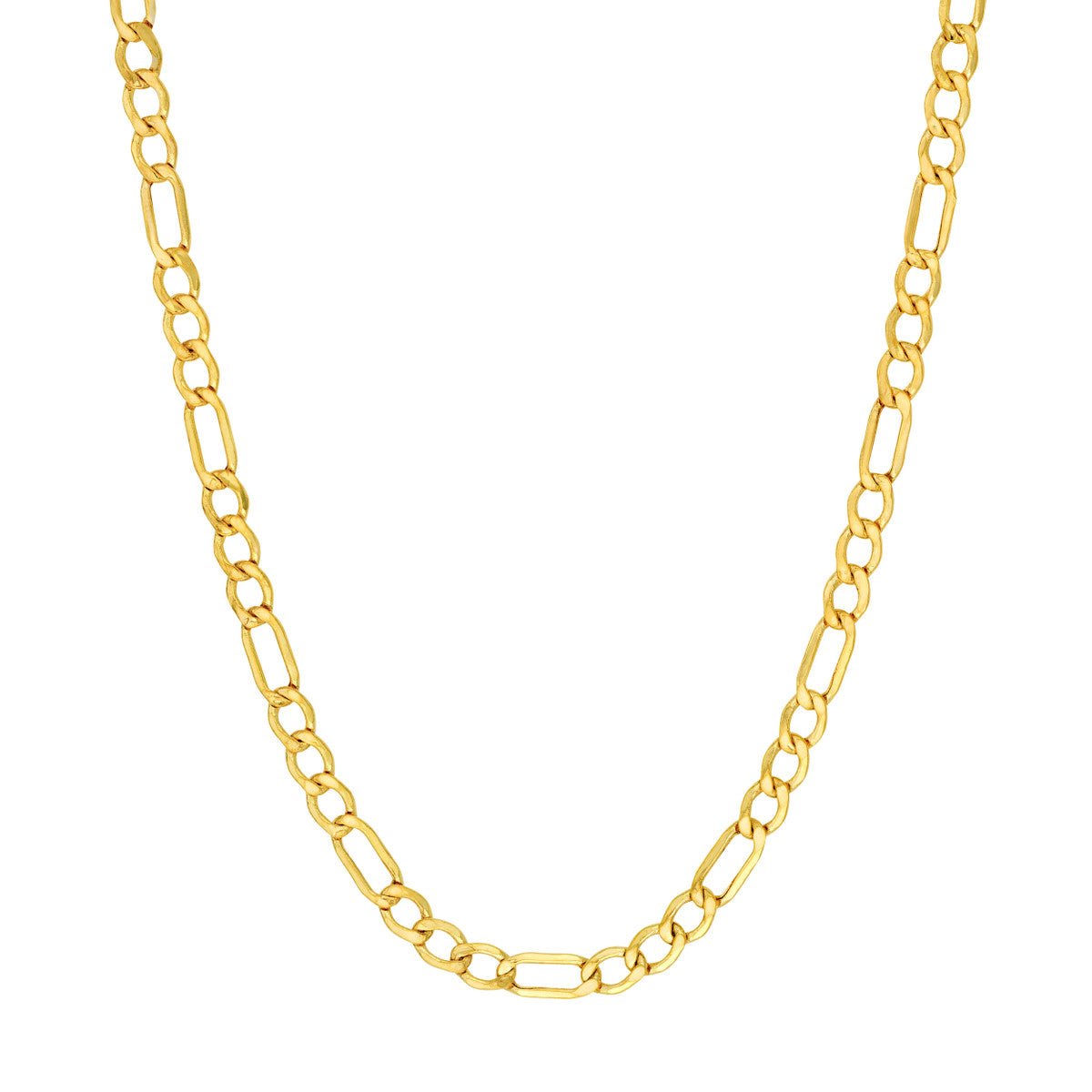 Birmingham Jewelry - 14K Yellow Gold 3.60mm Hollow D/C Figaro Chain - Birmingham Jewelry
