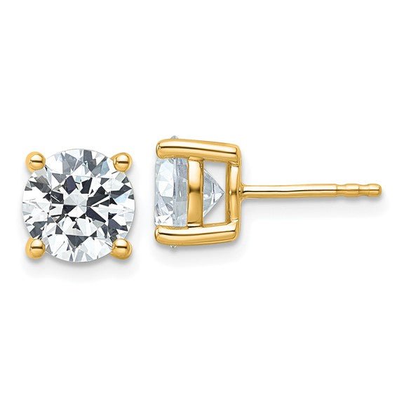Birmingham Jewelry - 14K Yellow Gold 4.00ct Round Lab Grown Diamond Studs - Birmingham Jewelry