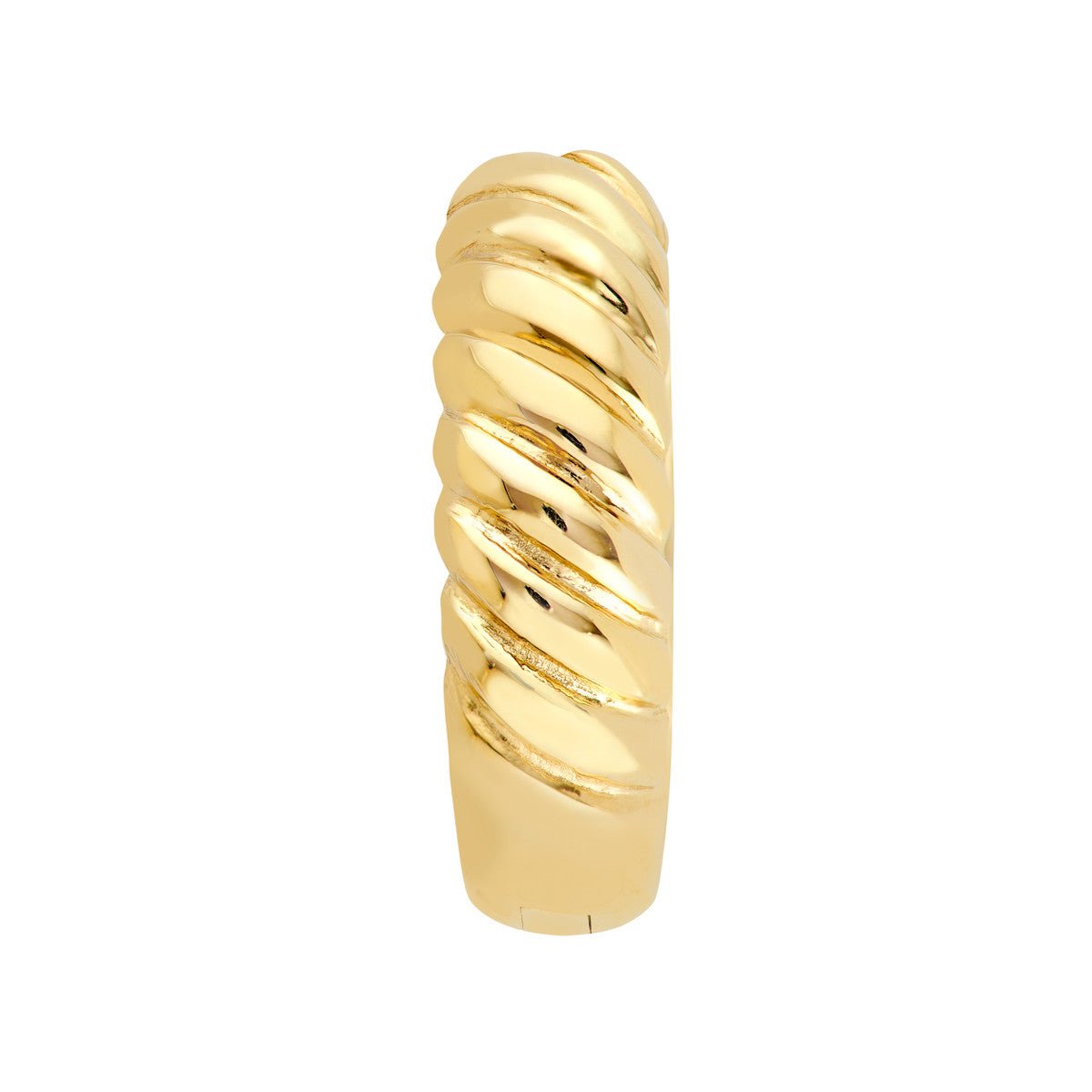 Birmingham Jewelry - 14K Yellow Gold 4.00mm x 13.00mm 1/2 Twisted Hinge Hoops - Birmingham Jewelry