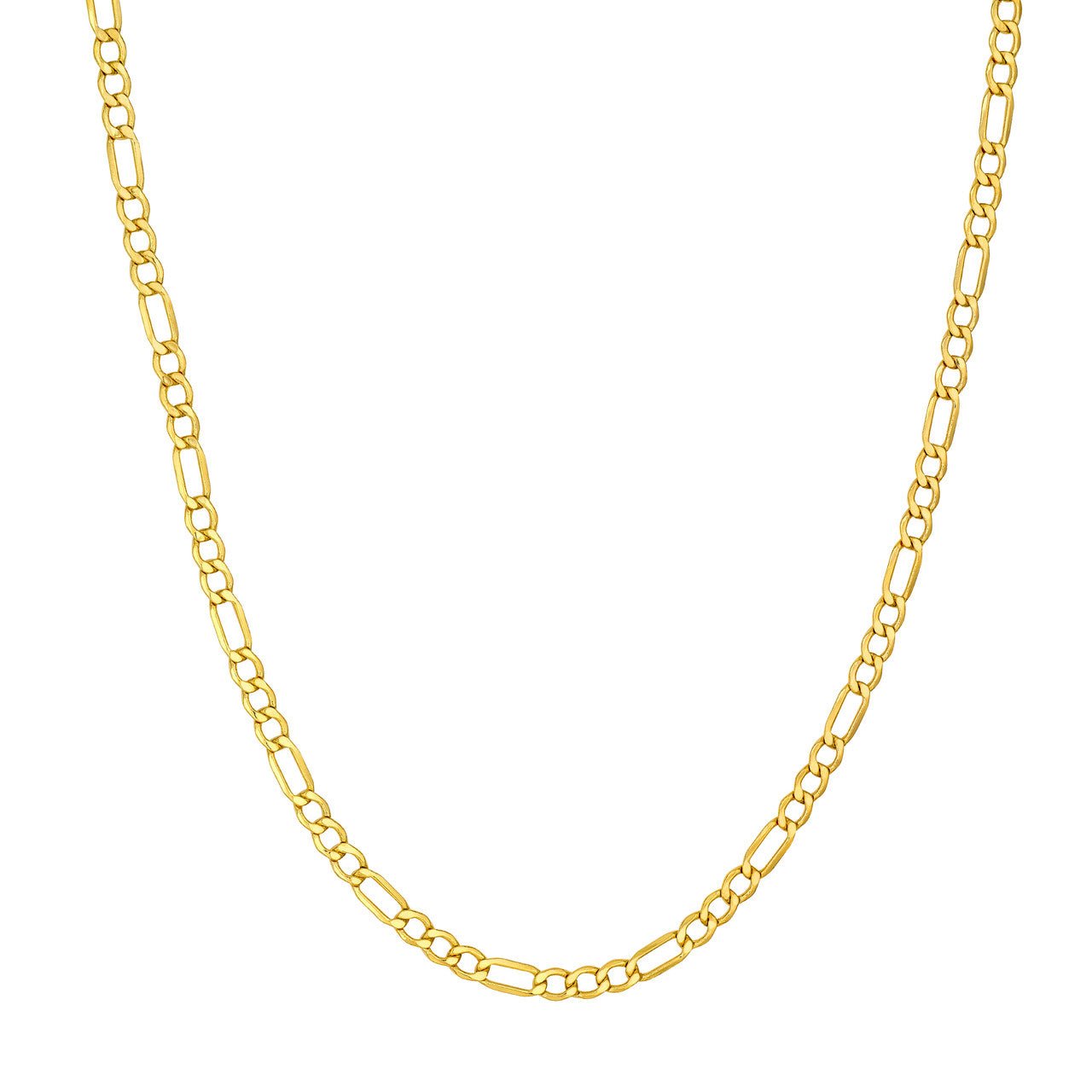 Birmingham Jewelry - 14K Yellow Gold 4.40mm Hollow D/C Figaro Chain - Birmingham Jewelry