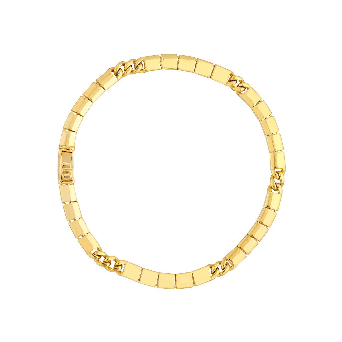 14K Yellow Gold 4.70mm Hollow Round Box Lock Chain Bracelet Birmingham Jewelry Bracelet Birmingham Jewelry