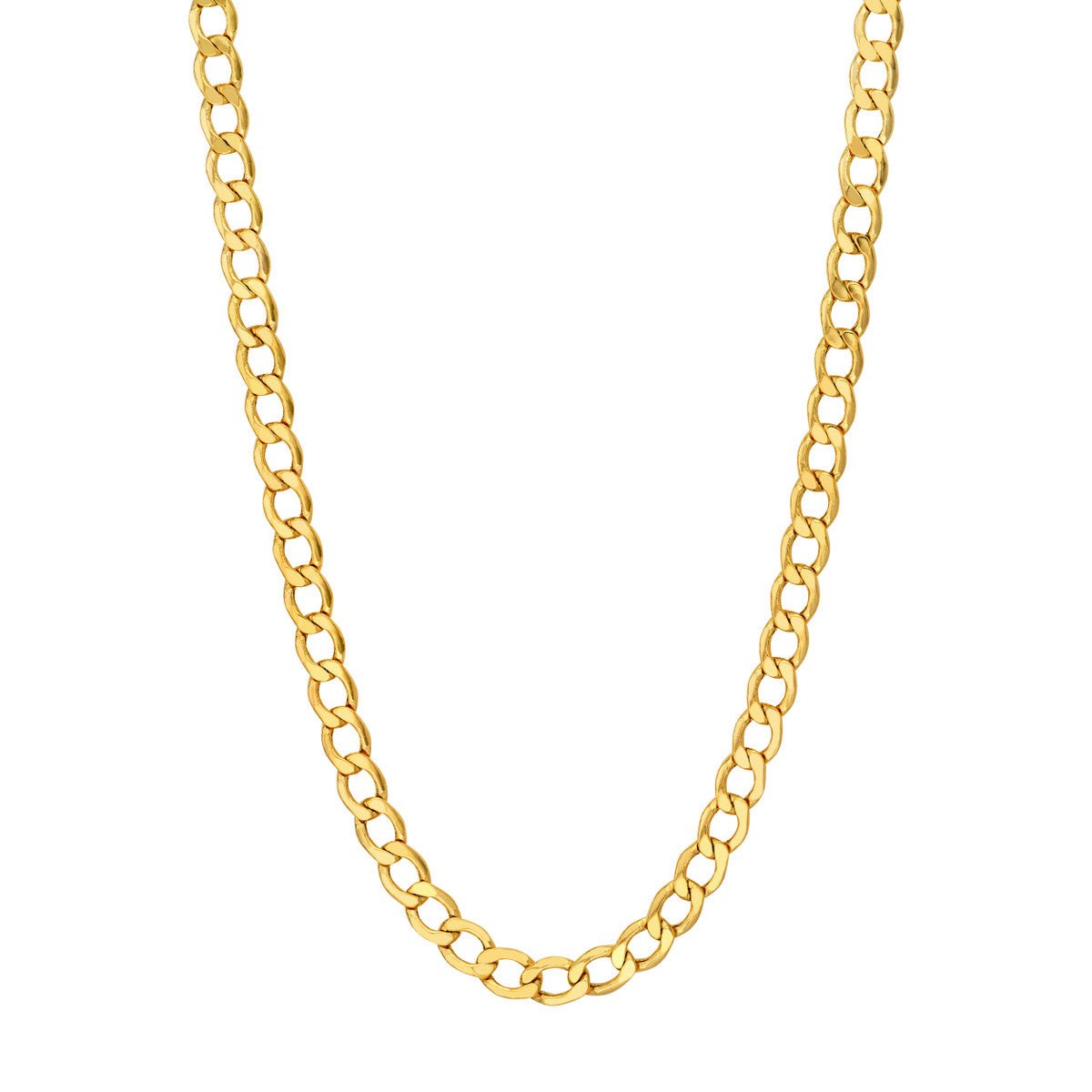 Birmingham Jewelry - 14K Yellow Gold 5.20mm Hollow D/C Curb Chain - Birmingham Jewelry
