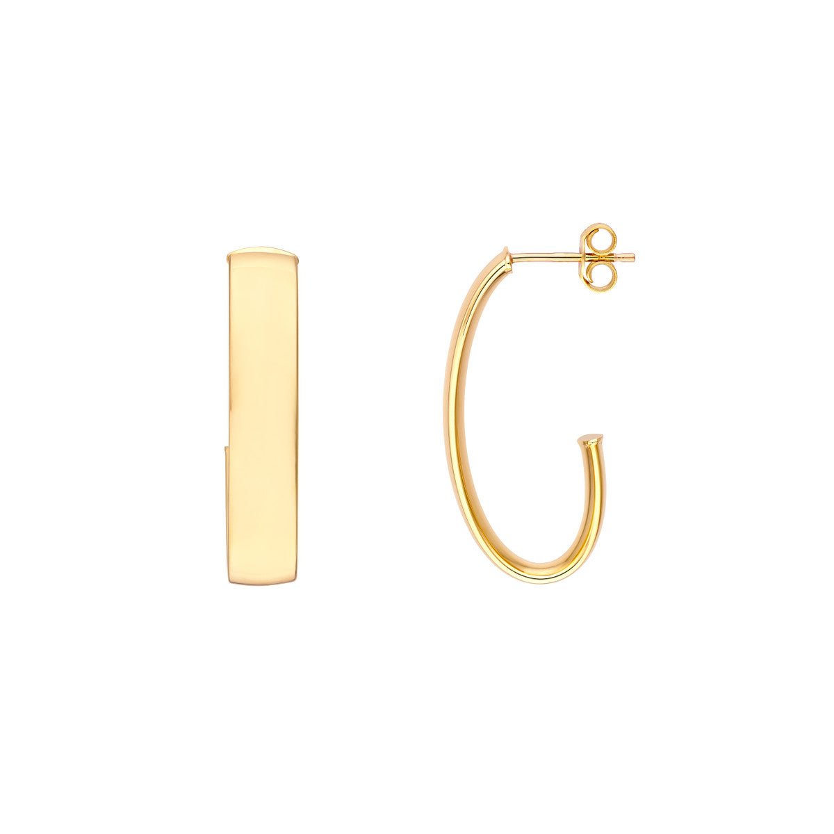 Birmingham Jewelry - 14K Yellow Gold 6.00mm Half Open Hoop Earrings - Birmingham Jewelry