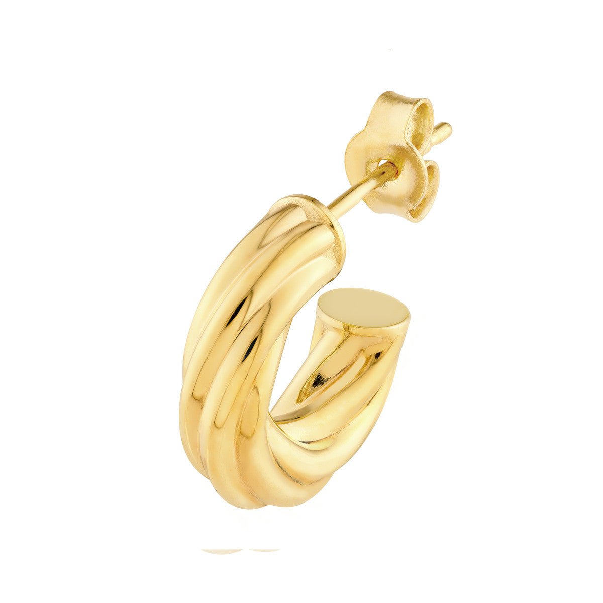 Birmingham Jewelry - 14K Yellow Gold 6.00mm Twisted Open Hoop Earrings - Birmingham Jewelry