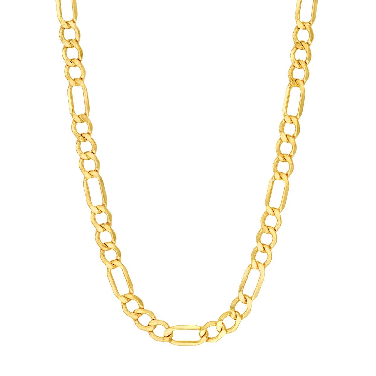Birmingham Jewelry - 14K Yellow Gold 6.40mm Hollow D/C Figaro Chain - Birmingham Jewelry