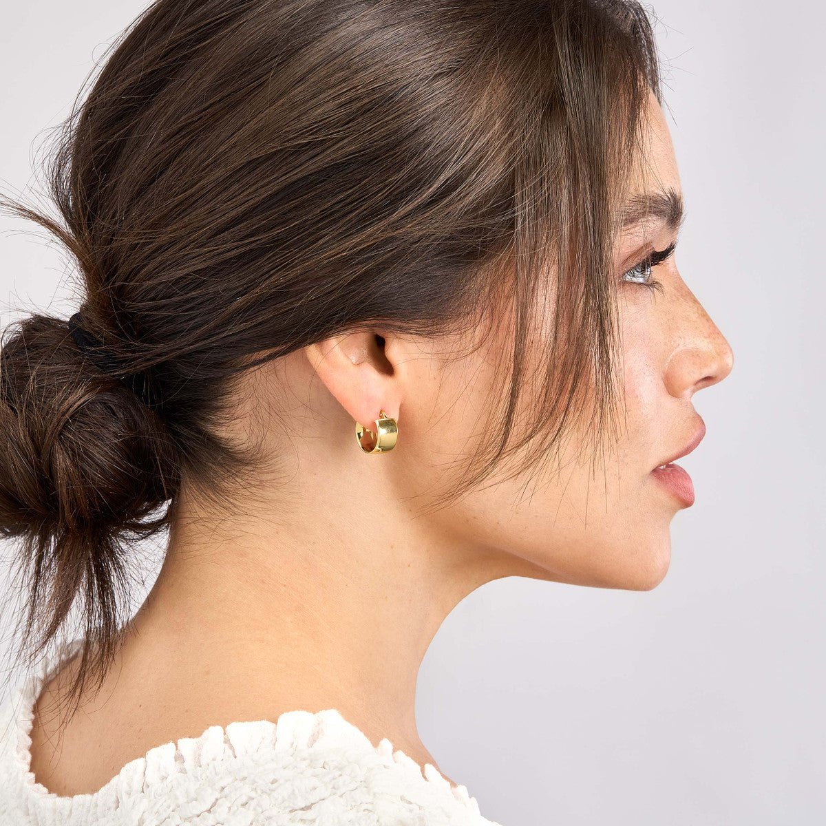 14K Yellow Gold 9.80mm Round Hoop Polished Earrings Birmingham Jewelry Earrings Birmingham Jewelry