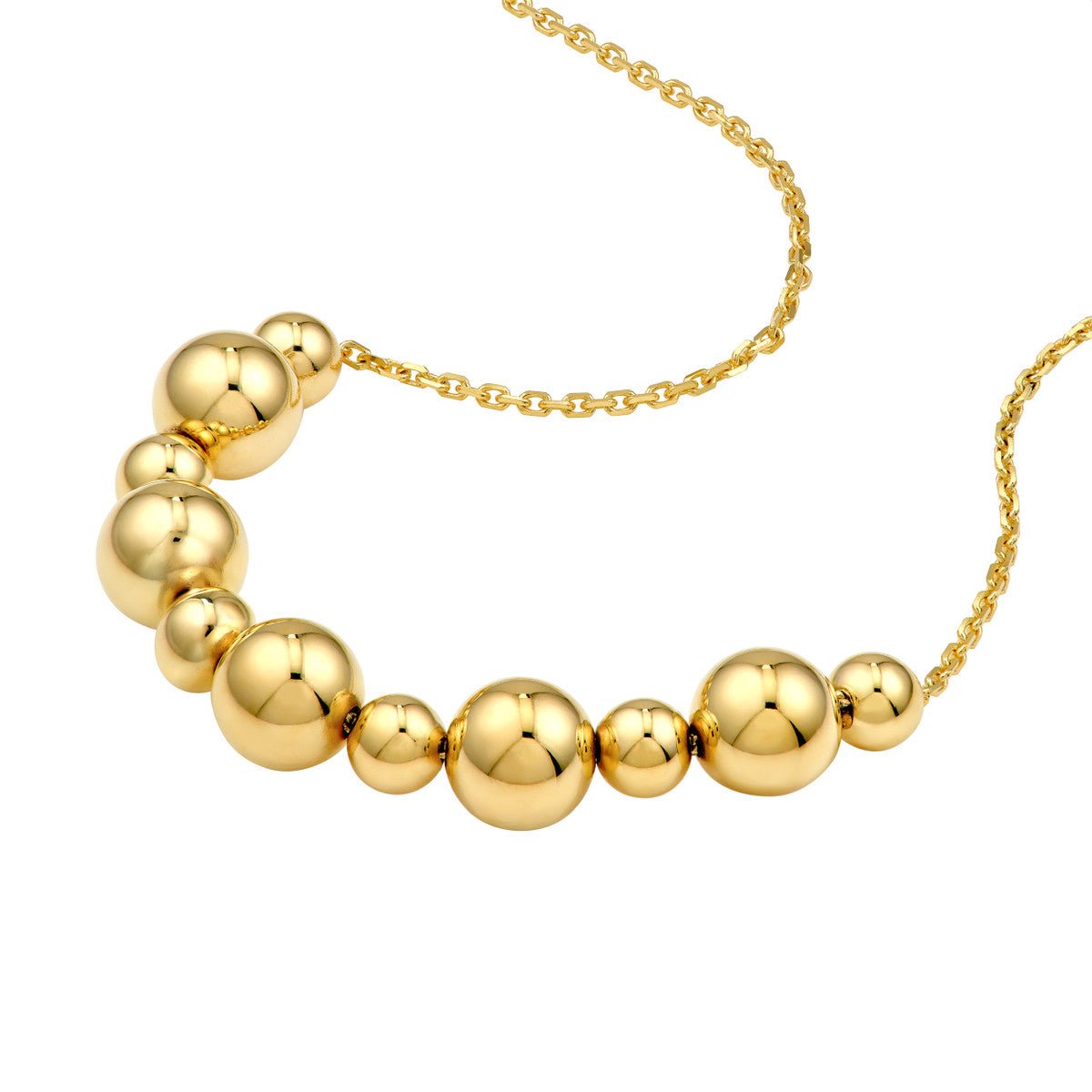 Birmingham Jewelry - 14K Yellow Gold Adjustable Alternating Bead Necklace - Birmingham Jewelry