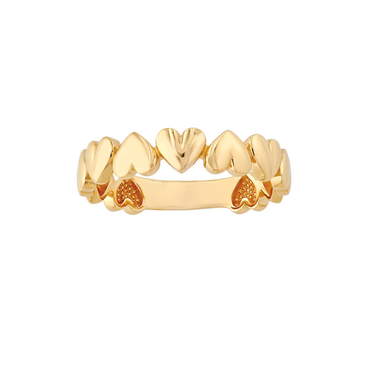 Birmingham Jewelry - 14K Yellow Gold Alternating Hearts Band - Birmingham Jewelry