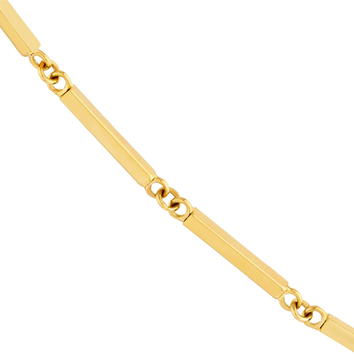 Birmingham Jewelry - 14K Yellow Gold Bar Station Adjustable Anklet - Birmingham Jewelry