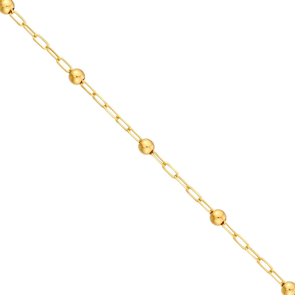 Birmingham Jewelry - 14K Yellow Gold Beaded Paper Clip Chain - Birmingham Jewelry