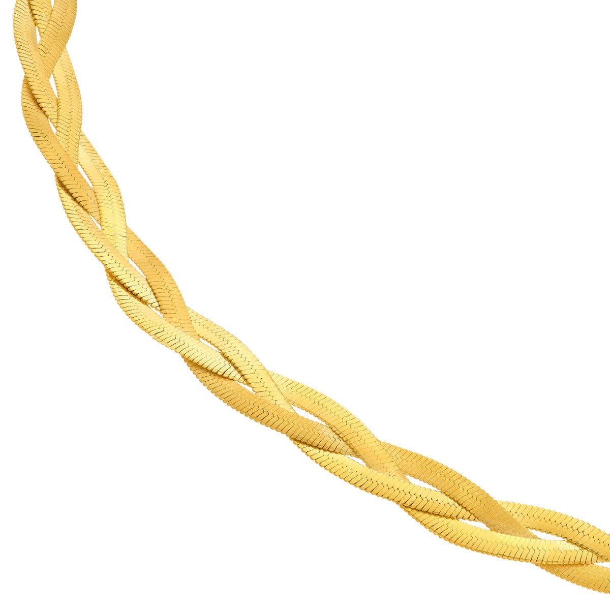 Birmingham Jewelry - 14K Yellow Gold Braided Herringbone Chain - Birmingham Jewelry