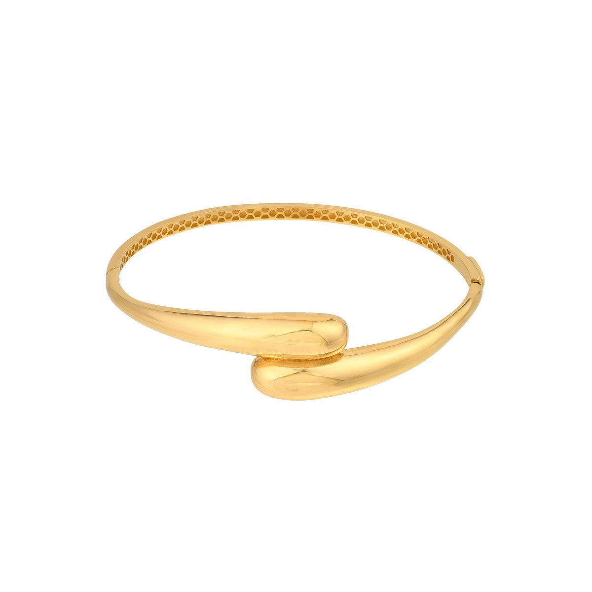 Birmingham Jewelry - 14K Yellow Gold Bypass Polished Bangle Bracelet - Birmingham Jewelry