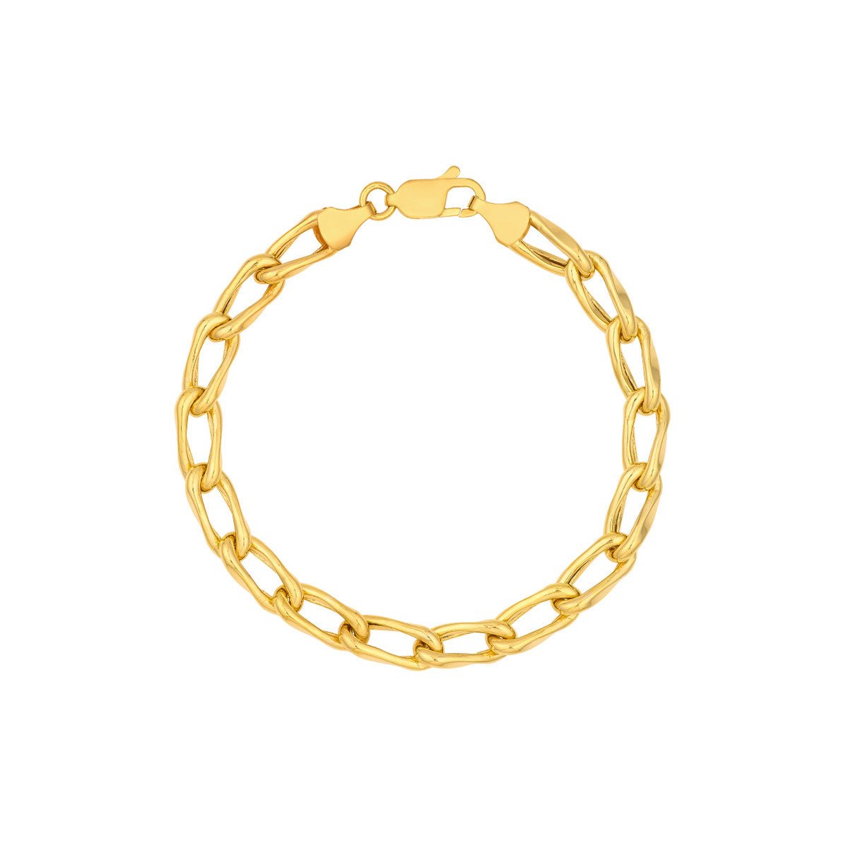 14K Yellow Gold Cable Twist Open Link Bracelet
