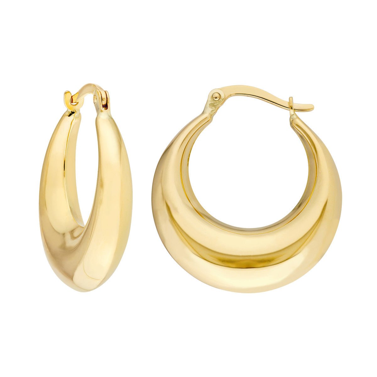 Birmingham Jewelry - 14K Yellow Gold Crescent Hoop Earrings - Birmingham Jewelry
