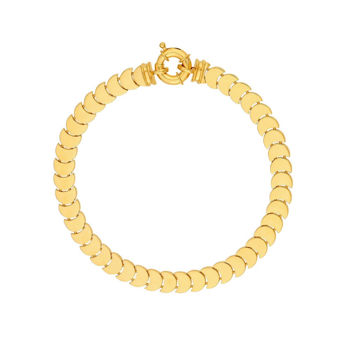 Birmingham Jewelry - 14K Yellow Gold Crescent Link Bracelet - Birmingham Jewelry