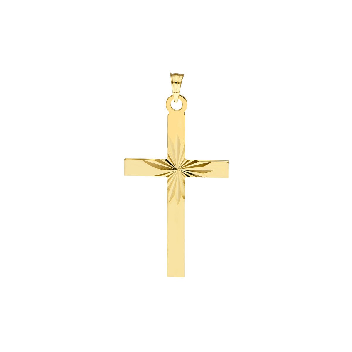 Small 14k solid gold diamond center good cross pendant