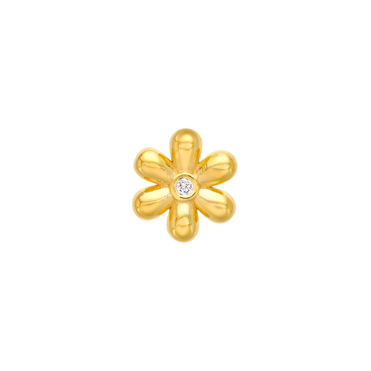 Birmingham Jewelry - 14K Yellow Gold Diamond Flower Stud Earrings - Birmingham Jewelry
