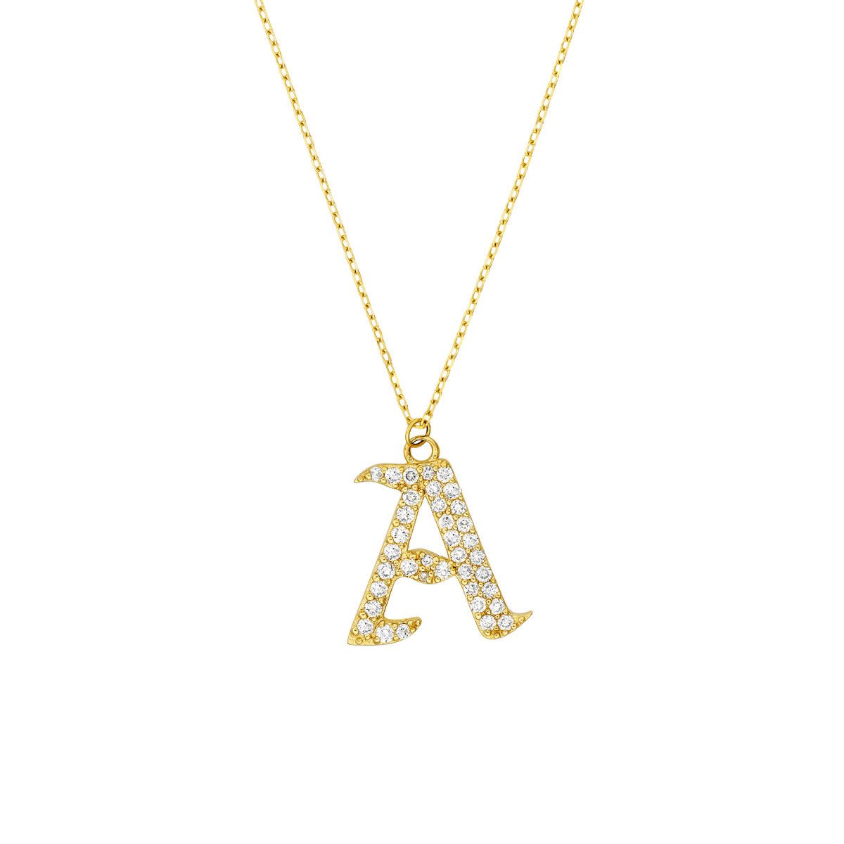 Birmingham Jewelry - 14K Yellow Gold Diamond Gothic Necklace - Birmingham Jewelry