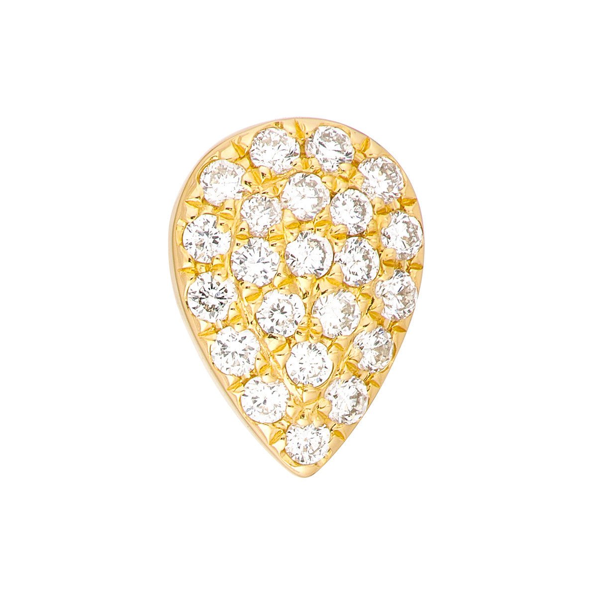 Birmingham Jewelry - 14K Yellow Gold Diamond Pave Pear Stud Earrings (1/8tcw) - Birmingham Jewelry