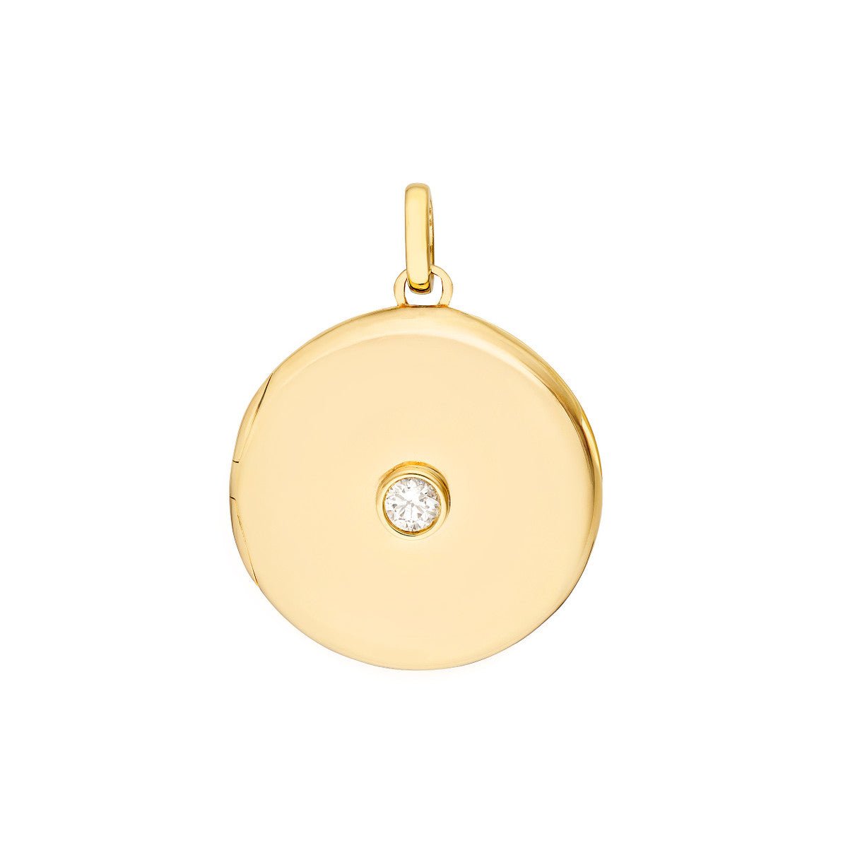 Birmingham Jewelry - 14K Yellow Gold Diamond Round Locket (1/10tcw) - Birmingham Jewelry