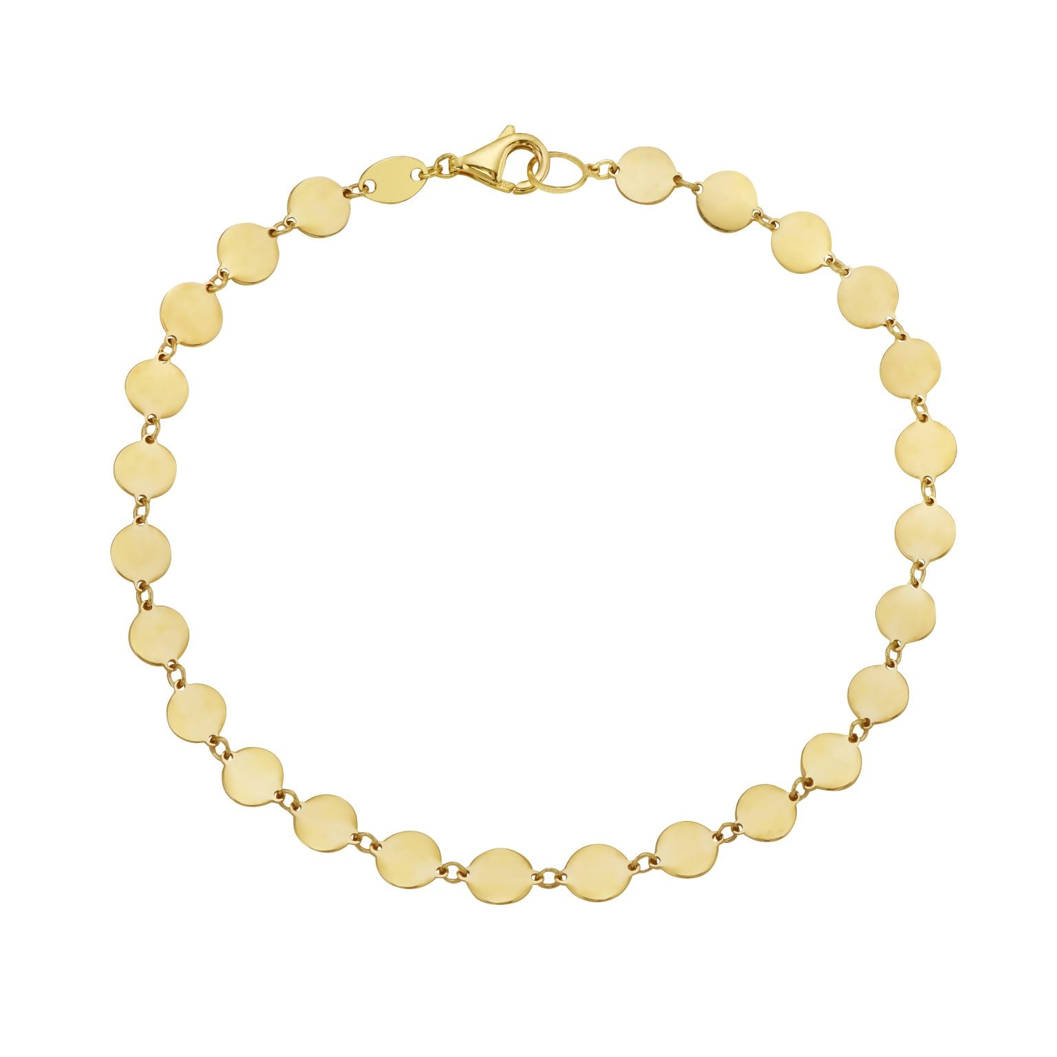 Birmingham Jewelry - 14K Yellow Gold Disc Bracelet (Gold) - Birmingham Jewelry